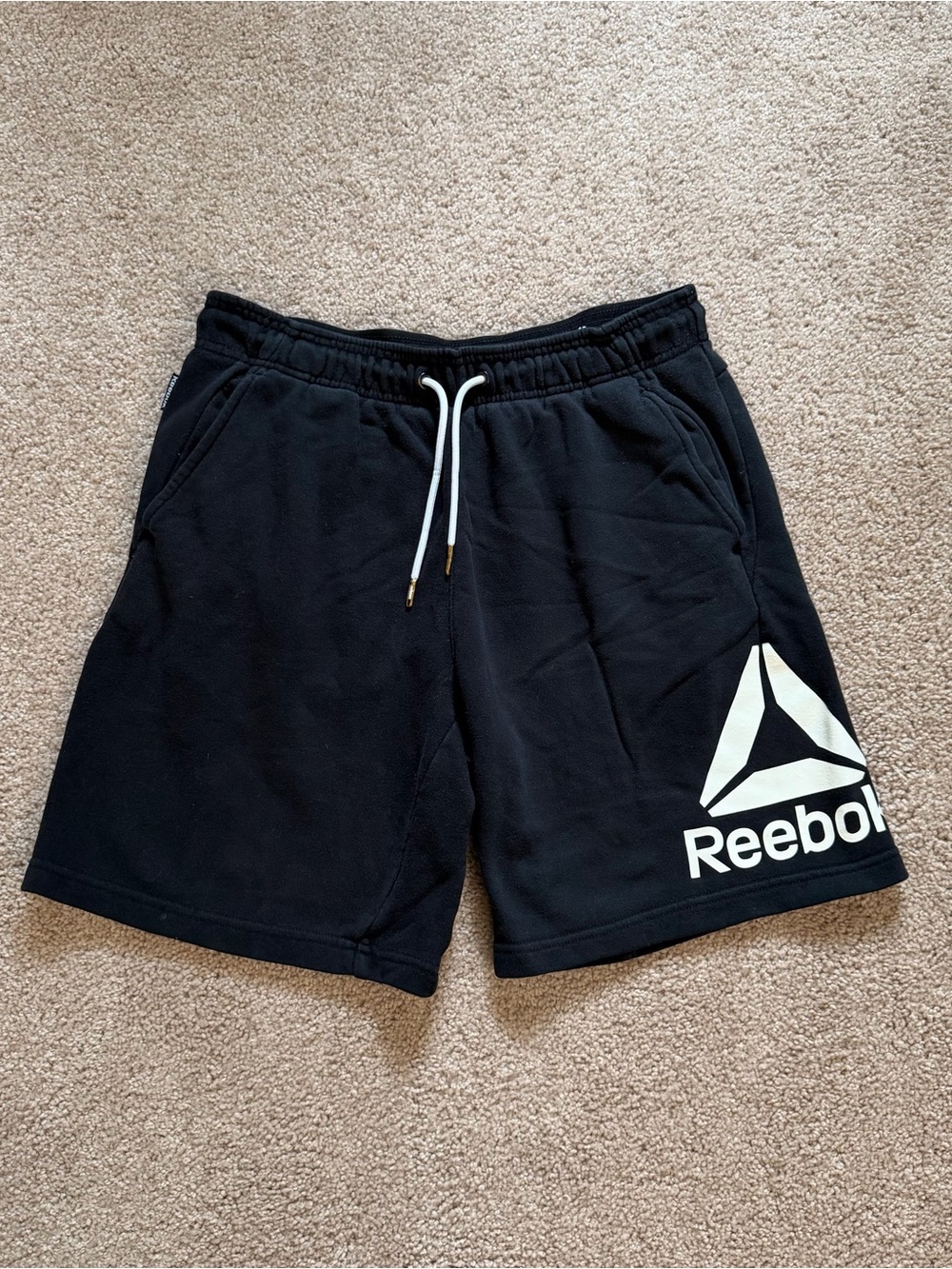Reebok Men's Black Logo Athletic Sweat Shorts Size Medium